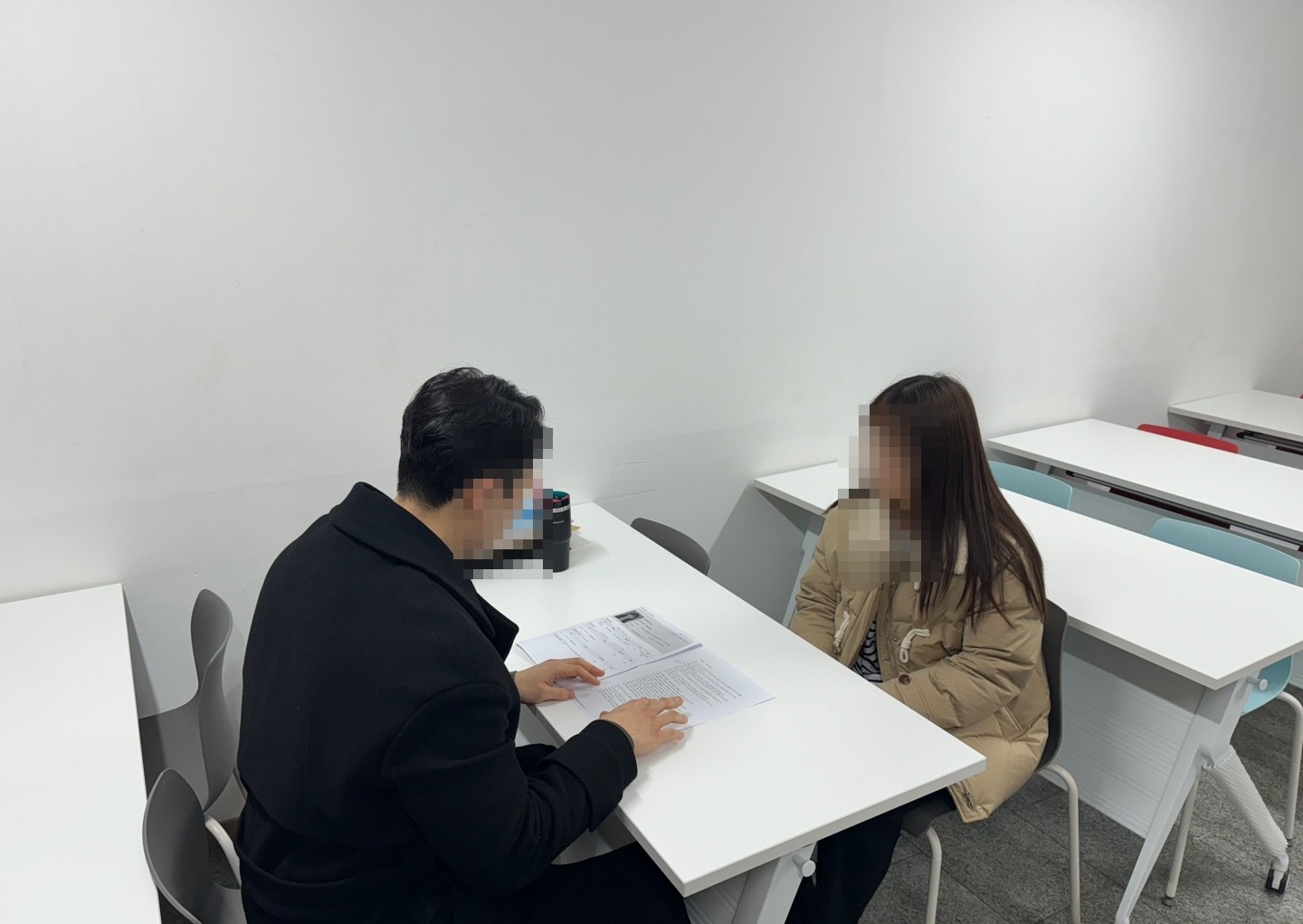 강의실에서 진행한 1:1 컨설팅
